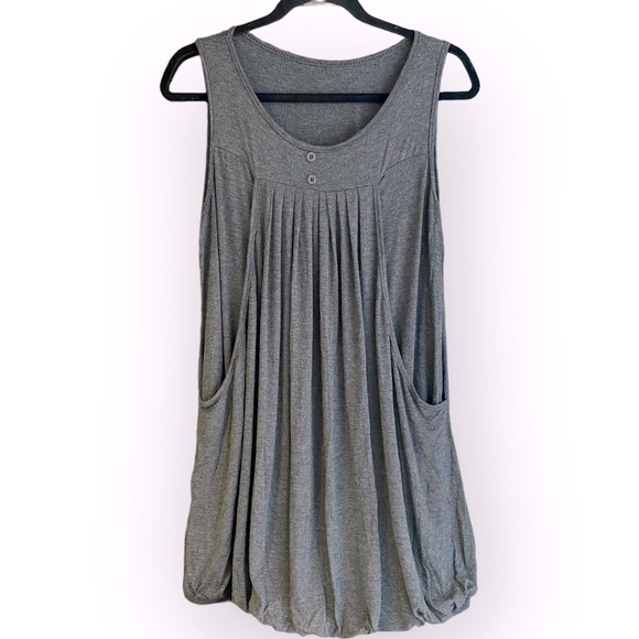 2for$35 Max Studio Grey Stretch Sleeveless Tunic Top Size Large - Picture 1 of 8